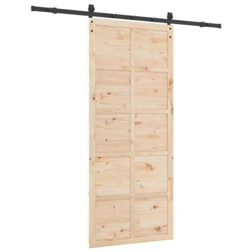  Csúszó ajtó Természetes 80 x 208 cm Tömör Fenyőfa