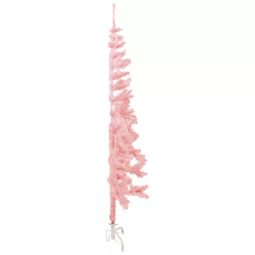  rózsaszín vékony fél műkarácsonyfa állvánnyal 120 cm