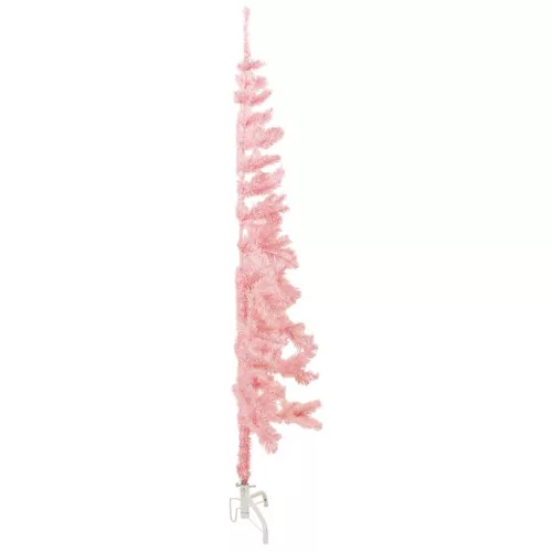 rózsaszín vékony fél műkarácsonyfa állvánnyal 150 cm