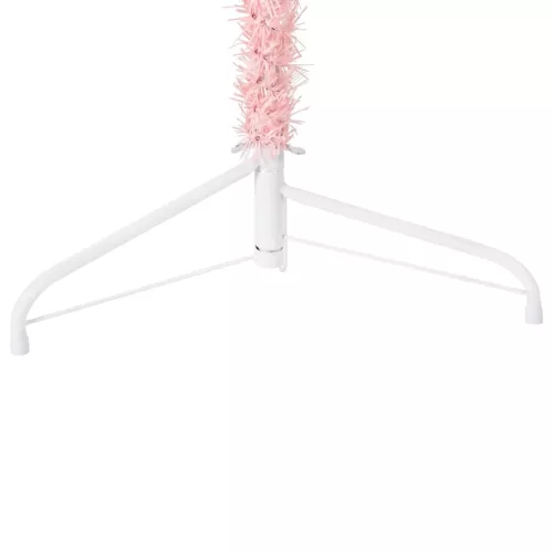  rózsaszín vékony fél műkarácsonyfa állvánnyal 210 cm