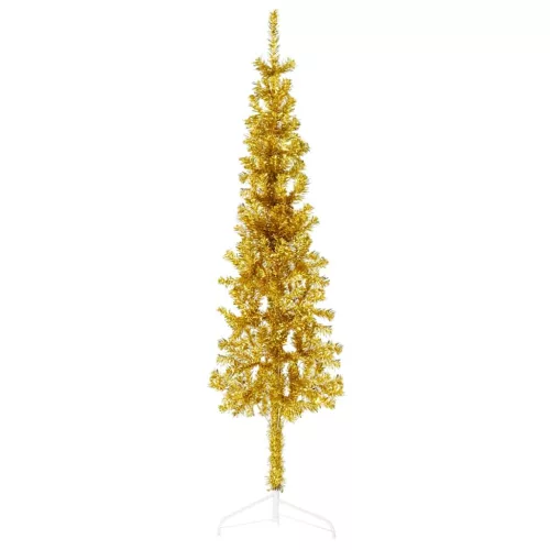  arany vékony fél műkarácsonyfa állvánnyal 120 cm