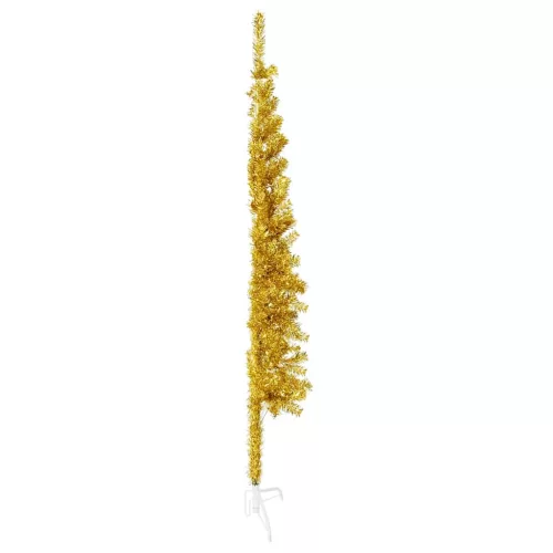  arany vékony fél műkarácsonyfa állvánnyal 150 cm