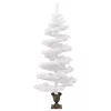  fehér PVC kivilágított kacskaringós karácsonyfa kaspóval 120 cm