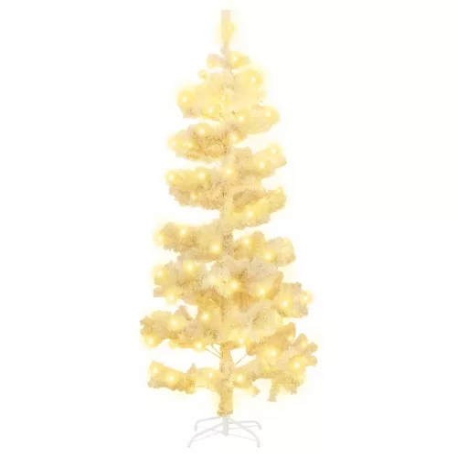  fehér PVC kivilágított állványos kacskaringós karácsonyfa 150cm