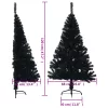  fekete PVC fél műkarácsonyfa állvánnyal 120 cm