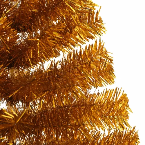  aranyszínű PET fél műkarácsonyfa állvánnyal 120 cm