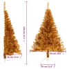  aranyszínű PET fél műkarácsonyfa állvánnyal 120 cm