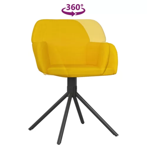  2 db sárga bársony forgó étkezőszék