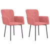  2 db rózsaszín bársony étkezőszék