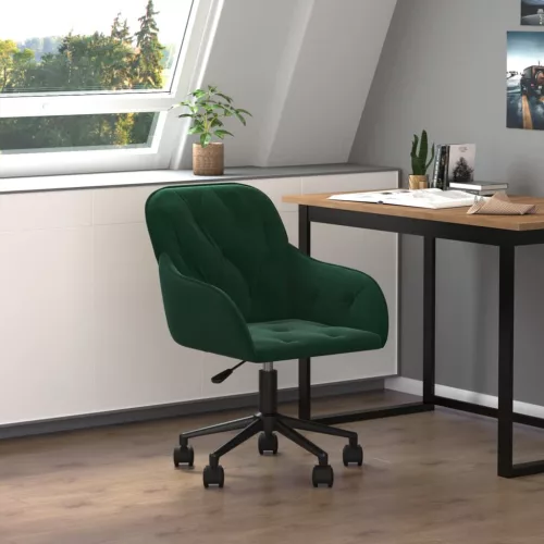  sötétzöld bársony forgó irodaszék