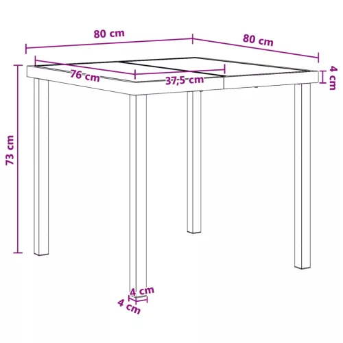  Kert étkező szett 5 pcs Fekete Textilén és acél