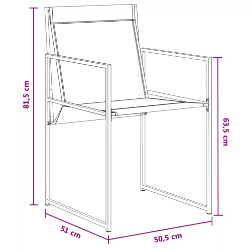  Kert étkező szett 5 pcs Fekete Textilén és acél