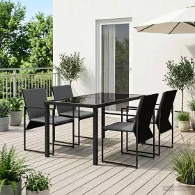    Kert étkező szett 5 pcs Fekete és Antracit 140 x 70 x 73 cm