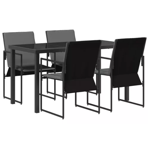  Kert étkező szett 5 pcs Fekete és Antracit 140 x 70 x 73 cm