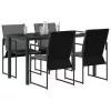  Kert étkező szett 5 pcs Fekete és Antracit 140 x 70 x 73 cm