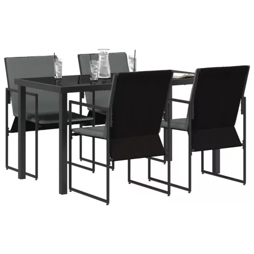  Kert étkező szett 5 pcs Fekete és Antracit 140 x 70 x 73 cm