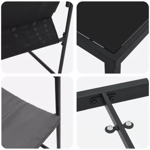  Kert étkező szett 5 pcs Fekete és Antracit 140 x 70 x 73 cm