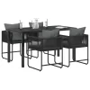  Kert étkező szett 5 pcs Fekete és Antracit 140 x 80 x 73 cm
