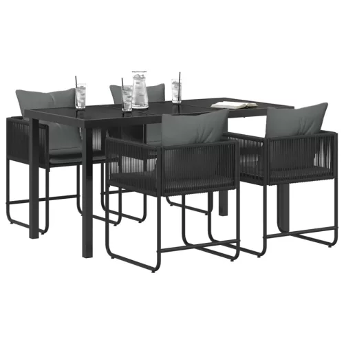  Kert étkező szett 5 pcs Fekete és Antracit 140 x 80 x 73 cm