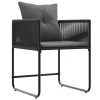  Kert étkező szett 5 pcs Fekete és Antracit 140 x 80 x 73 cm