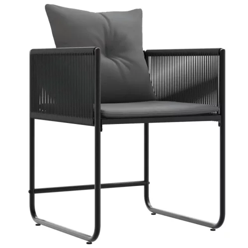  Kert étkező szett 5 pcs Fekete és Antracit 140 x 80 x 73 cm