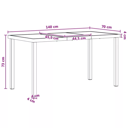  Kert étkező szett 5 pcs Fekete és Antracit 140 x 80 x 73 cm