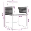 Kert étkező szett 5 pcs Fekete és Antracit 140 x 80 x 73 cm