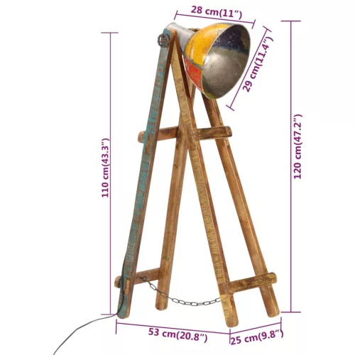  többszínű tömör mangófa állólámpa E27