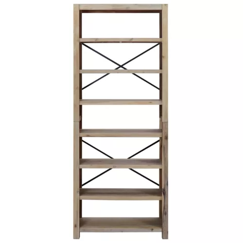  7-szintes tömör akácfa könyvespolc 80 x 30 x 200 cm