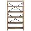  5-szintes tömör akácfa könyvespolc 80 x 30 x 140 cm