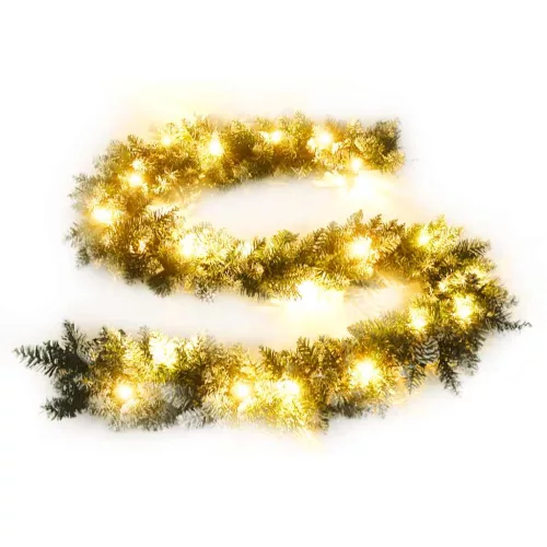  zöld PVC karácsonyi füzér LED-ekkel 2,7 m