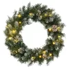  zöld PVC karácsonyi koszorú LED-ekkel 60 cm