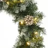  zöld PVC karácsonyi koszorú LED-ekkel 60 cm