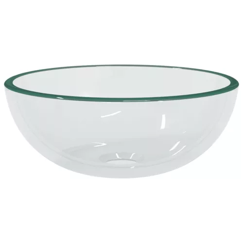  átlátszó edzett üveg mosdókagyló 30x12 cm