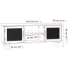  fehér fenyőfa és természetes rattan TV-szekrény 105x30x40 cm