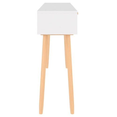  fehér tömör fenyő és természetes rattan tálaló 105x30x75 cm