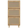  barna szerelt fa és természetes rattan cipőszekrény 52x25x80 cm