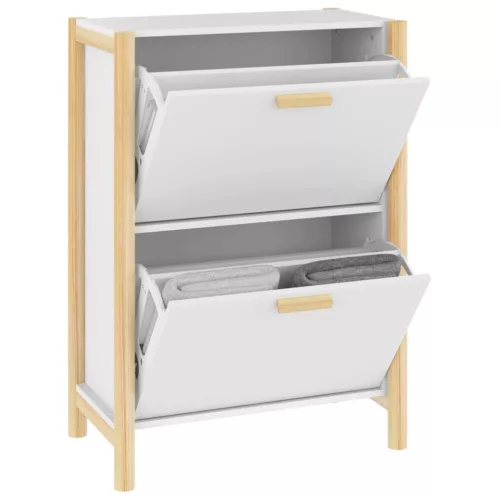  fehér szerelt fa cipősszekrény 57,5x33x80 cm