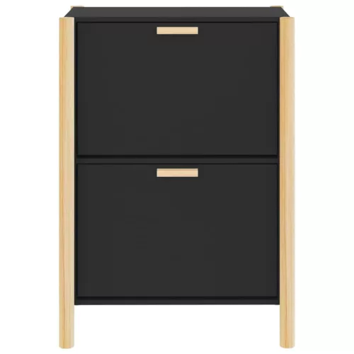  fekete szerelt fa cipőszekrény 57,5 x 33 x 80 cm