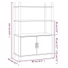  fekete szerelt fa magasszekrény 80x40x121 cm