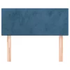  sötétkék bársony fejtámla 100x5x78/88 cm