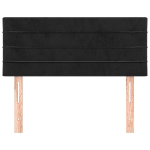  fekete bársony fejtámla 80 x 5 x 78/88 cm