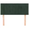  sötétzöld bársony fejtámla 100x5x78/88 cm