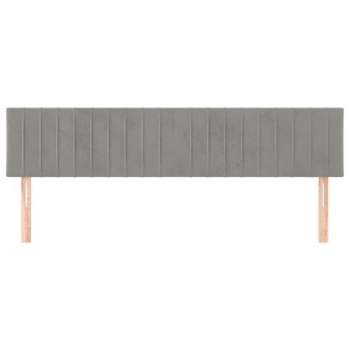  2 db világosszürke bársony fejtámla 90x5x78/88 cm