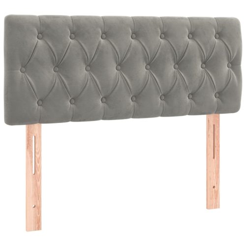  világosszürke bársony fejtámla 100x7x78/88 cm