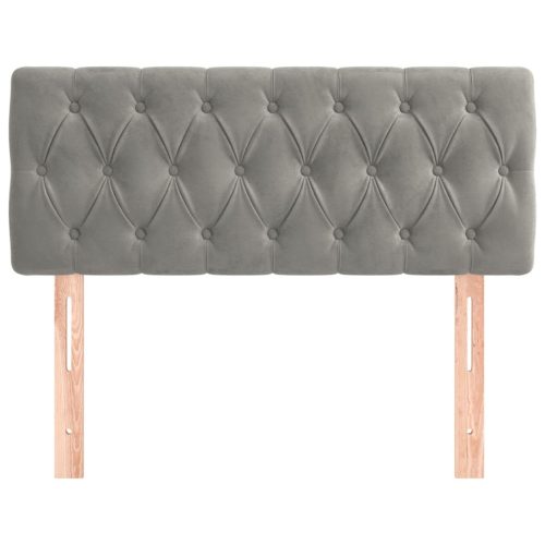  világosszürke bársony fejtámla 100x7x78/88 cm