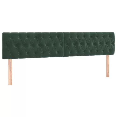  2 db sötétzöld bársony fejtámla 90x7x78/88 cm