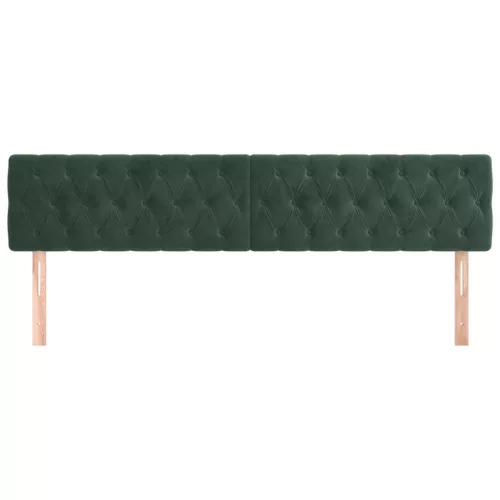  2 db sötétzöld bársony fejtámla 90x7x78/88 cm