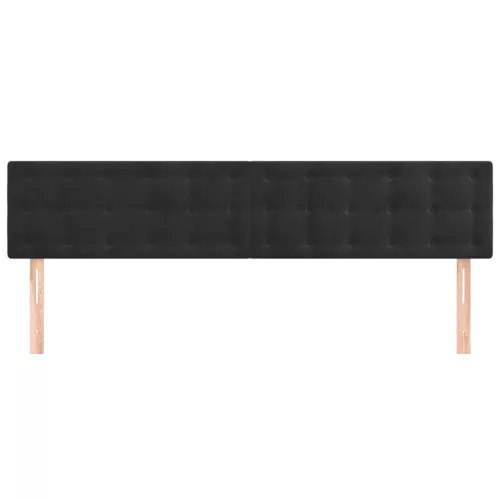  2 db fekete bársony fejtámla 80 x 5 x 78/88 cm