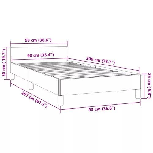  sötétkék bársony ágykeret matrac nélkül 90x200 cm